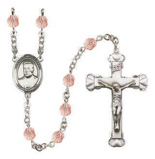 Silver-Plated 6mm Blessed Miguel Pro  Engraved Catholic Rosaries