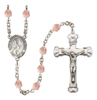 Silver-Plated 6mm Saint Anthony Mary Claret  Engraved Catholic Rosaries