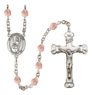 Silver-Plated 6mm Guardian Angel of the World  Engraved Catholic Rosaries
