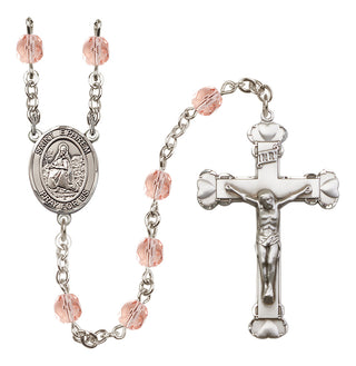 Silver-Plated 6mm Saint Ephrem  Engraved Catholic Rosaries