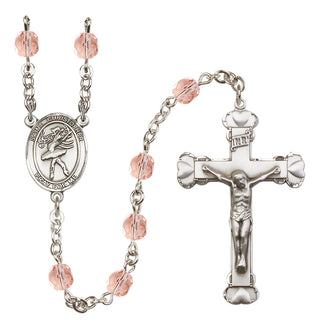 Silver-Plated 6mm Saint Christopher/Dance Rosary