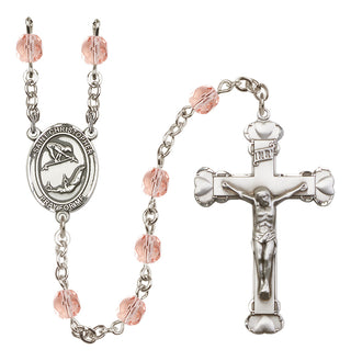 Silver-Plated 6mm Saint Christopher/Gymnastics Rosary