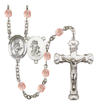 Guardian Angel and Tennis Rosary with Pink Beads