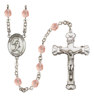 Silver-Plated 6mm Guardian Angel/Track&Field-Men Rosary