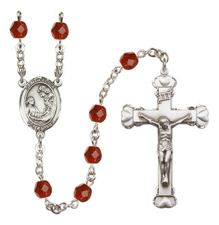 Silver-Plated 6mm Saint Cecilia  Engraved Catholic Rosaries