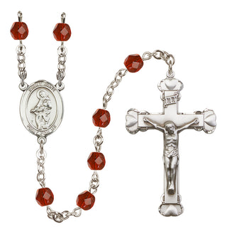 Silver Plated 6mm Fire Polished Saint Jane of Valois Rosary in Ruby