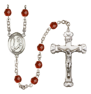 Silver-Plated 6mm Saint Dominic de Guzman  Engraved Catholic Rosaries