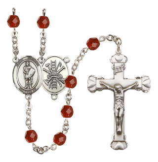 Silver-Plated 6mm Saint Florian/Firefighter Rosary