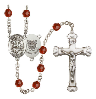Silver-Plated 6mm Saint George / Coast Guard Rosary