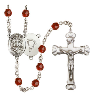 Silver-Plated 6mm Saint George / Paratrooper Rosary