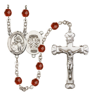 Silver-Plated 6mm Saint Joan of Arc / Nat'l Guard Rosary