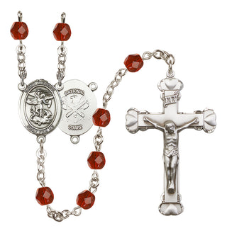 Silver-Plated 6mm Saint Michael / Nat'l Guard Rosary