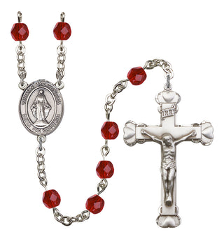 Virgen Milagrosa Rosary with Ruby Beads