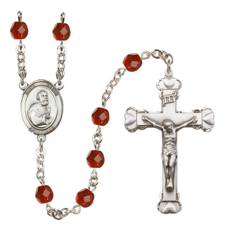 Silver-Plated 6mm Saint Peter the Apostle  Engraved Catholic Rosaries