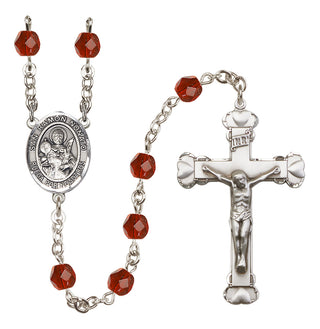 Silver Plated 6mm Fire Polished San Ramon Nonato Rosary in Ruby