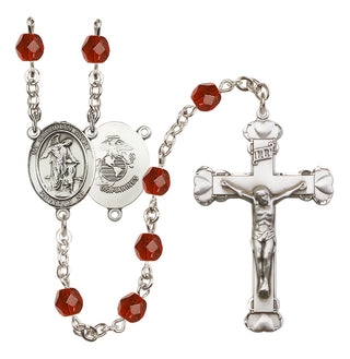 Silver-Plated 6mm Guardian Angel / Marine Corp Rosary