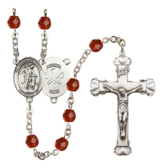 Silver-Plated 6mm Guardian Angel / Nat'l Guard Rosary