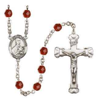 Silver Plated 6mm Fire Polished Saint Gemma Galgani Rosary in Ruby