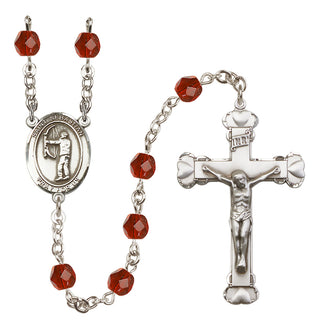 Silver-Plated 6mm Saint Sebastian / Archery Rosary