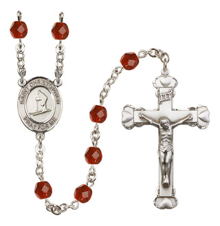 Silver-Plated 6mm Saint Christopher / Skiing Rosary