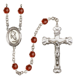Silver-Plated 6mm Saint Christopher / Rugby Rosary