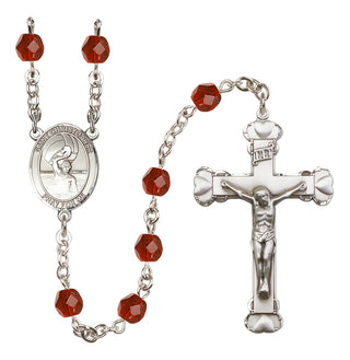 Silver-Plated 6mm Saint Christopher/Water Polo Men Rosary