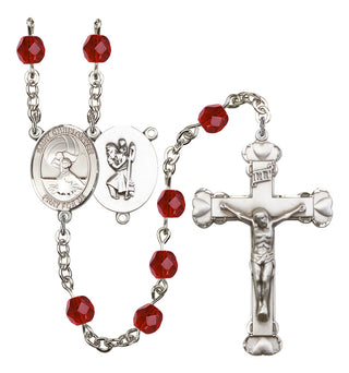 Saint CHRISTOPHER and Water Polo-Women Rosary with Ruby Beads