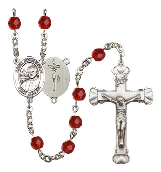 Saint John Paul II Rosary with Ruby Beads