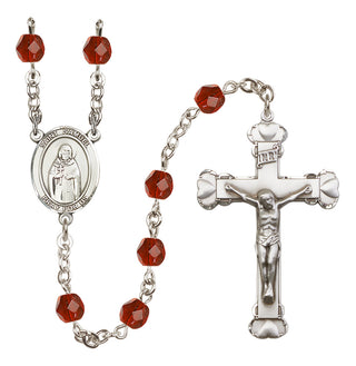 Silver-Plated 6mm Saint Samuel  Engraved Catholic Rosaries