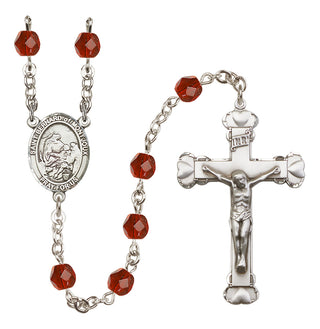 Silver-Plated 6mm Saint Bernard of Montjoux  Engraved Catholic Rosaries