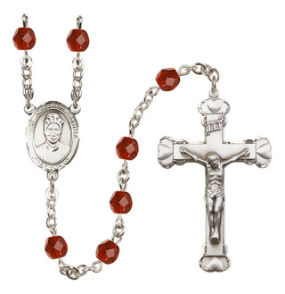 Silver-Plated 6mm Saint Josephine Bakhita  Engraved Catholic Rosaries