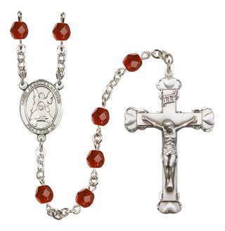 Silver Plated 6mm Fire Polished Saint Frances of Rome Rosary in Ruby