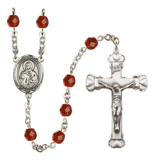 Silver-Plated 6mm Saint Marina  Engraved Catholic Rosaries