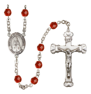 Silver-Plated 6mm Our Lady of Rosa Mystica  Engraved Catholic Rosaries
