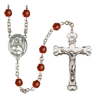 Silver-Plated 6mm Guardian Angel Protector  Engraved Catholic Rosaries