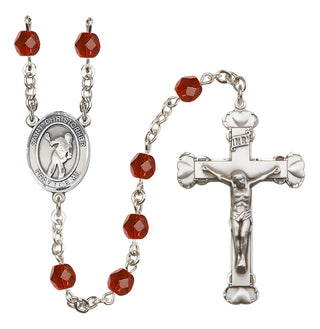 Silver-Plated 6mm Saint Christopher/Lacrosse Rosary