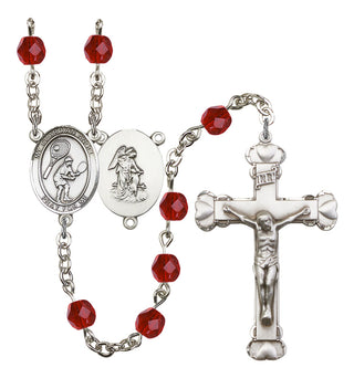 Guardian Angel and Tennis Rosary with Ruby Beads
