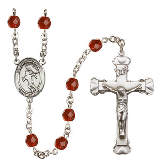 Silver-Plated 6mm Guardian Angel/Track&Field-Women Rosary