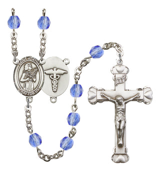 Saint Agatha and Nurse Rosary with Sapphire Beads