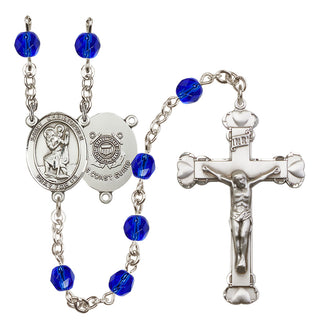 Silver-Plated 6mm Saint Christopher / Coast Guard Rosary