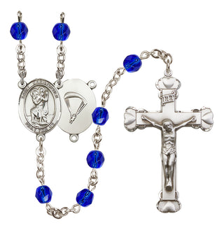 Silver-Plated 6mm Saint Christopher / Paratrooper Rosary