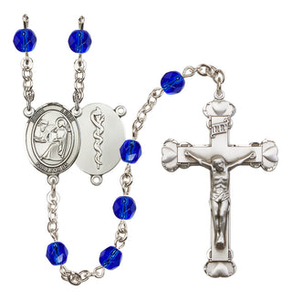 Silver-Plated 6mm Saint Luke the Apostle / Doctor Rosary