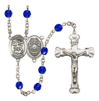 Silver-Plated 6mm Saint Michael the Archangel/Policeman Rosary