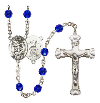 Silver-Plated 6mm Saint Michael / Air Force Rosary