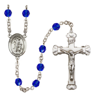 Silver-Plated 6mm Guardian Angel w/Child  Engraved Catholic Rosaries