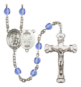 Guardian Angel and Nat'l Guard Rosary with Sapphire Beads