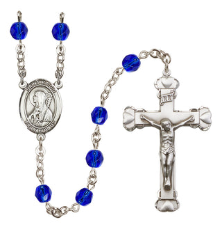 Silver-Plated 6mm Saint Brigid of Ireland  Engraved Catholic Rosaries
