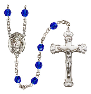 Silver-Plated 6mm Saint Christina the Astonishing  Engraved Catholic Rosaries