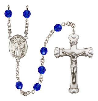 Silver-Plated 6mm Saint Kenneth  Engraved Catholic Rosaries