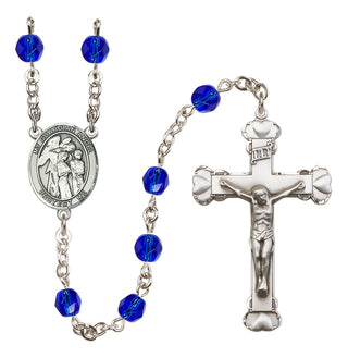 Silver-Plated 6mm Guardian Angel w/Children  Engraved Catholic Rosaries